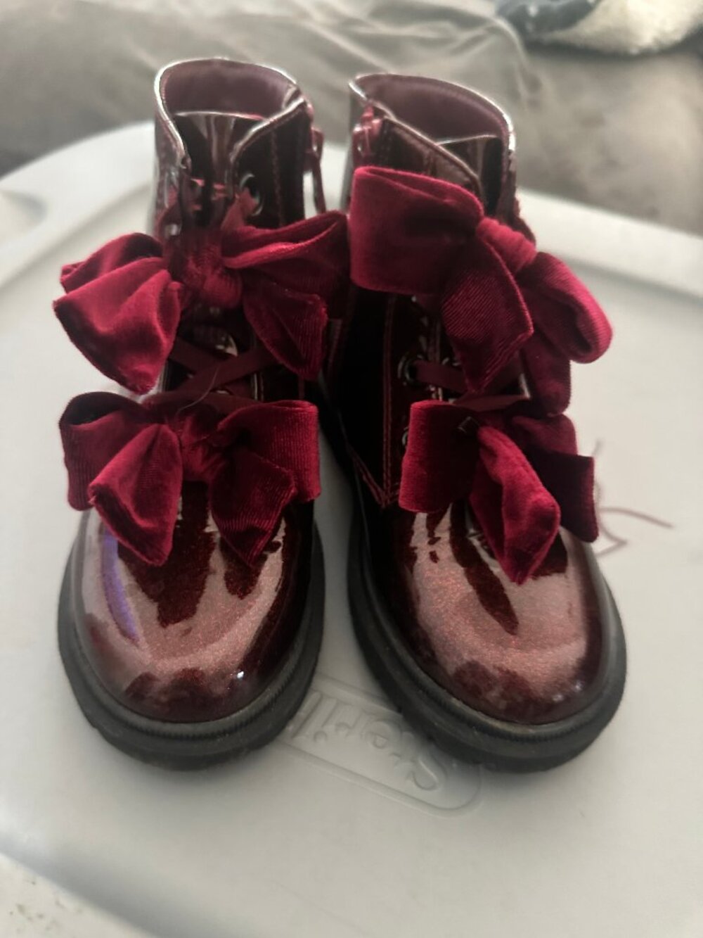 Cat & Jack - Toddler Estes Shimmer Combat Boots - Ca Burgundy